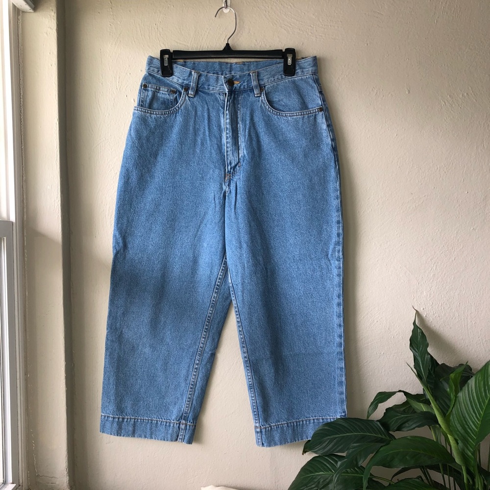 Wide leg LL Bean blue jeans
